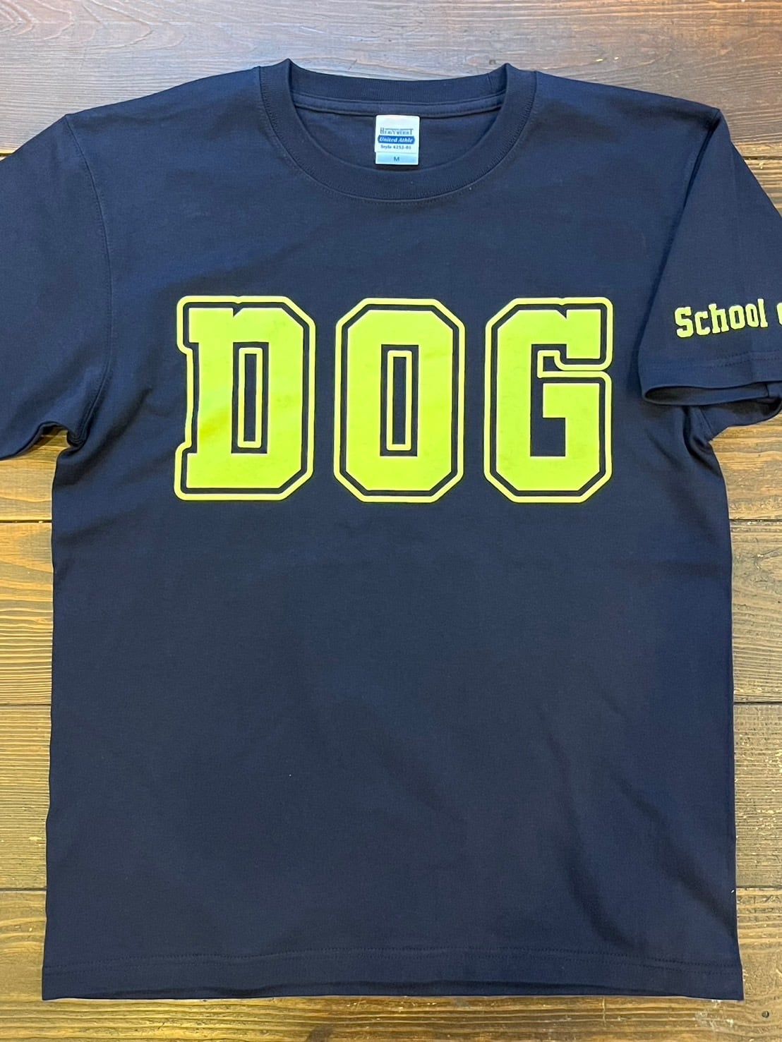 School of DOGオリジナルTシャツ(ネイビー×イエロー)SML