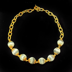 Silk beads chain necklace