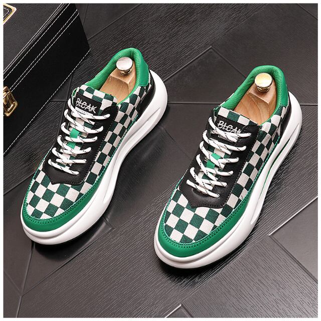 予約販売】ダッドスニーカー 厚底 メンズ アグリースニーカー チェック