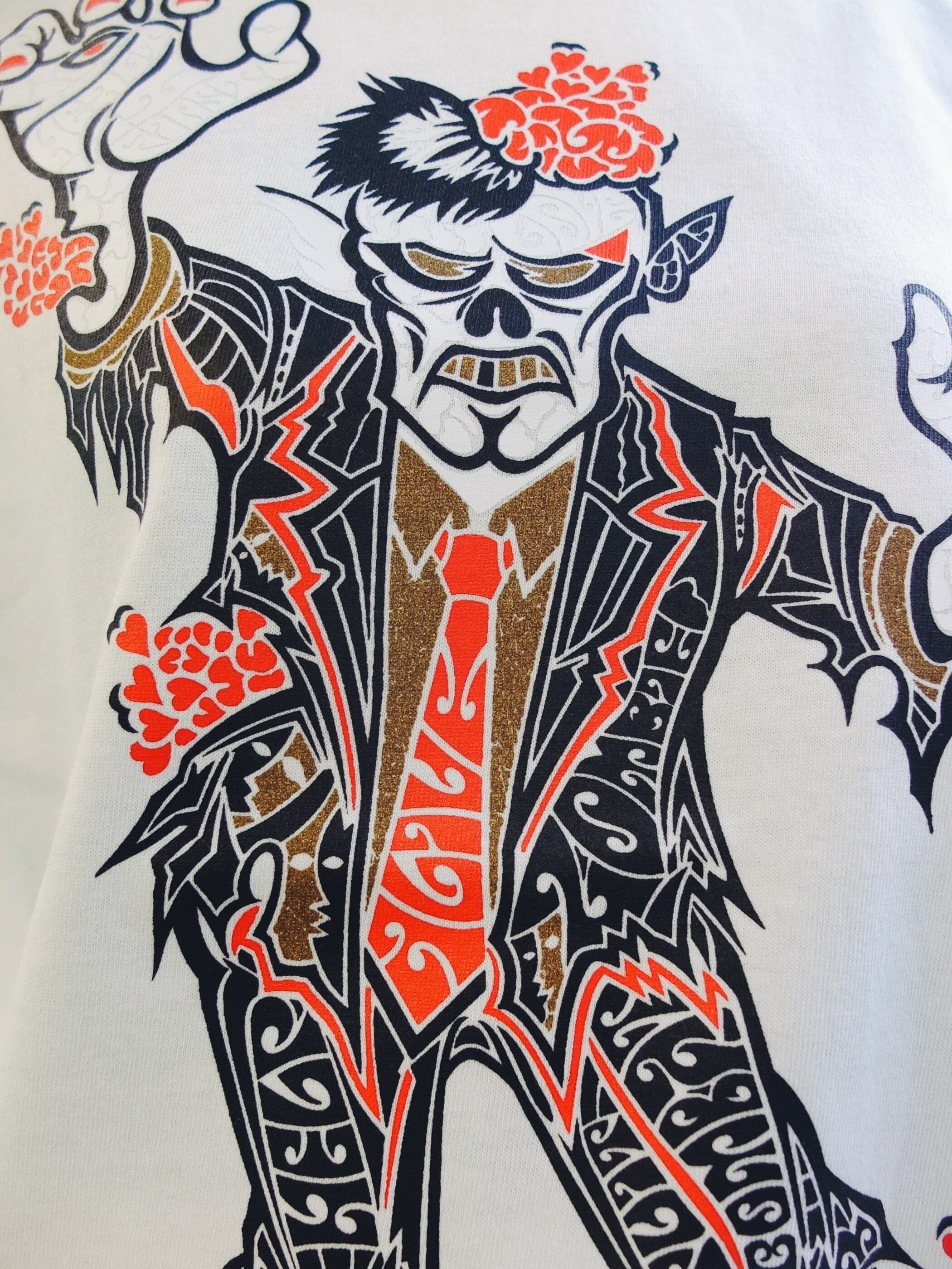 ゾンビのウェェェ~の勤勉Tシャツ C/#キングホワイト