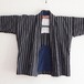 【木綿の縞模様が素敵な野良着】着物 リメイク素材 ジャパンヴィンテージ 昭和レトロ ハンドメイド 生地 | Noragi Jacket Kimono Japanese Fabric Cotton Vintage Black Stripe Pattern