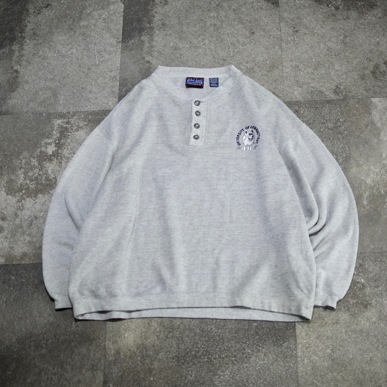 husky embroidery design henry neck sweat