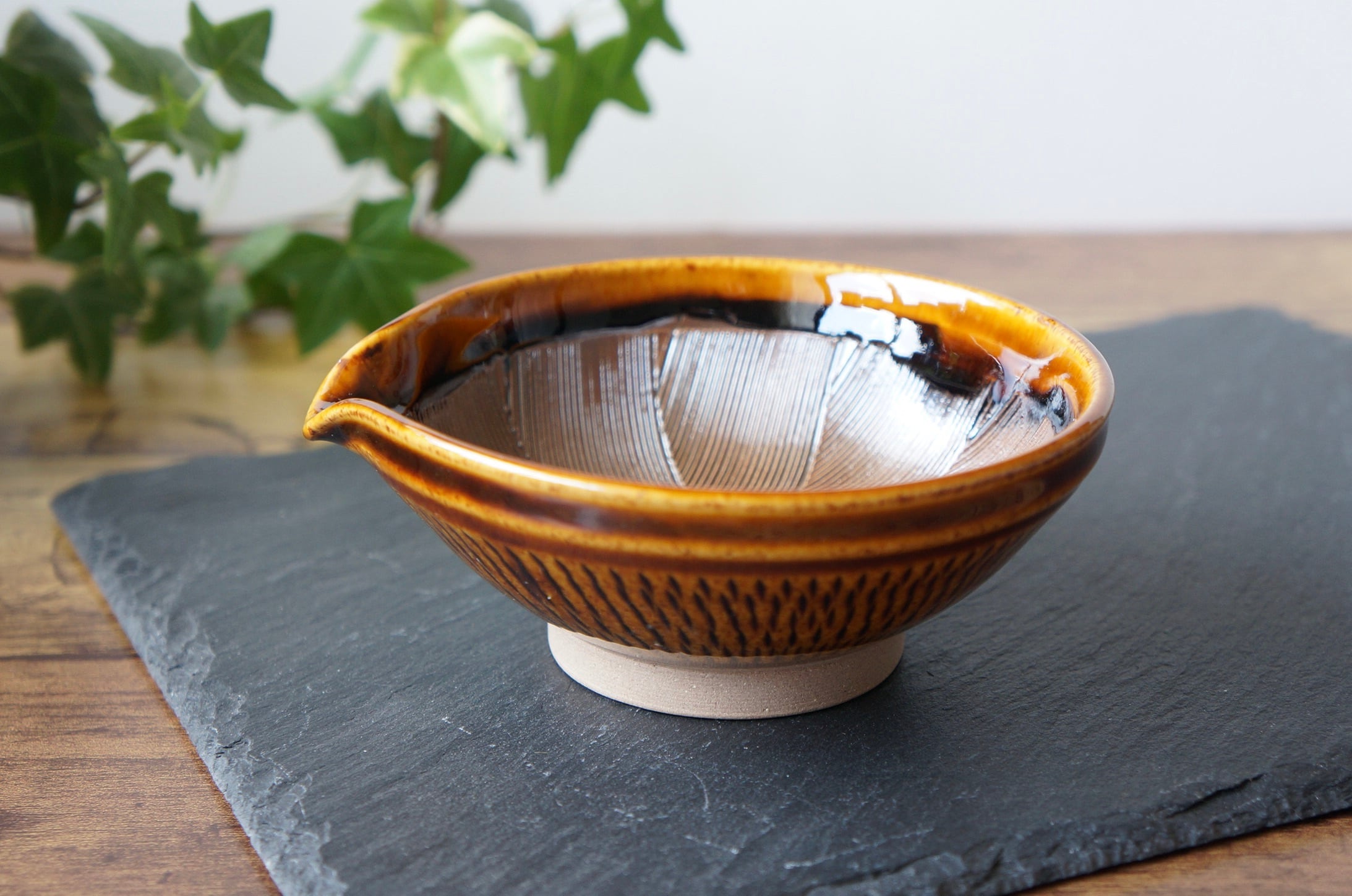 小石原焼(推定)うぐいす色湯呑み茶碗