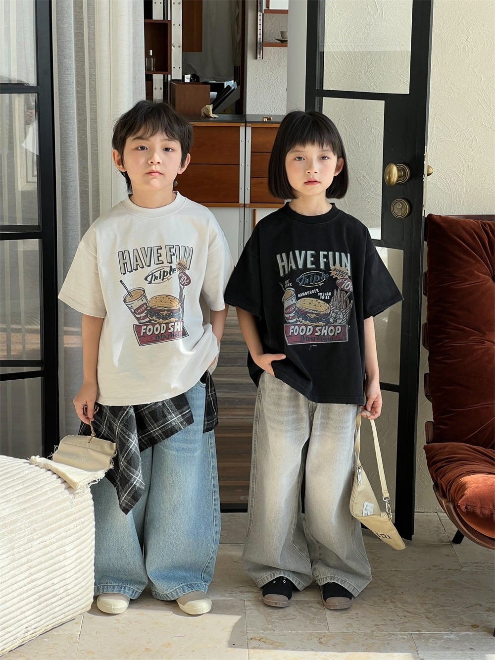 取寄》ウォッシュ加工デニムパンツ （ブルー） XDJK 2025春 韓国子供服