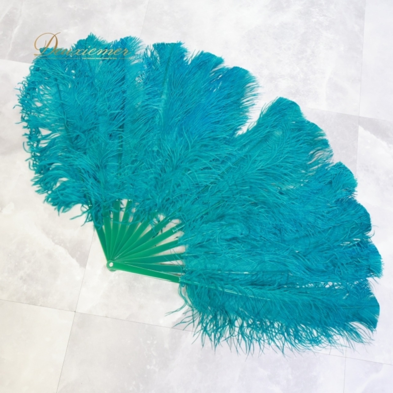 ベリーダンス フェザーファン グリーン系 緑 小物 小道具 羽根 大きい 箱 セット ステージ イベント ショー ダンス小物 鮮やか 華やか ターコイズグリーン 華やか ふわふわ