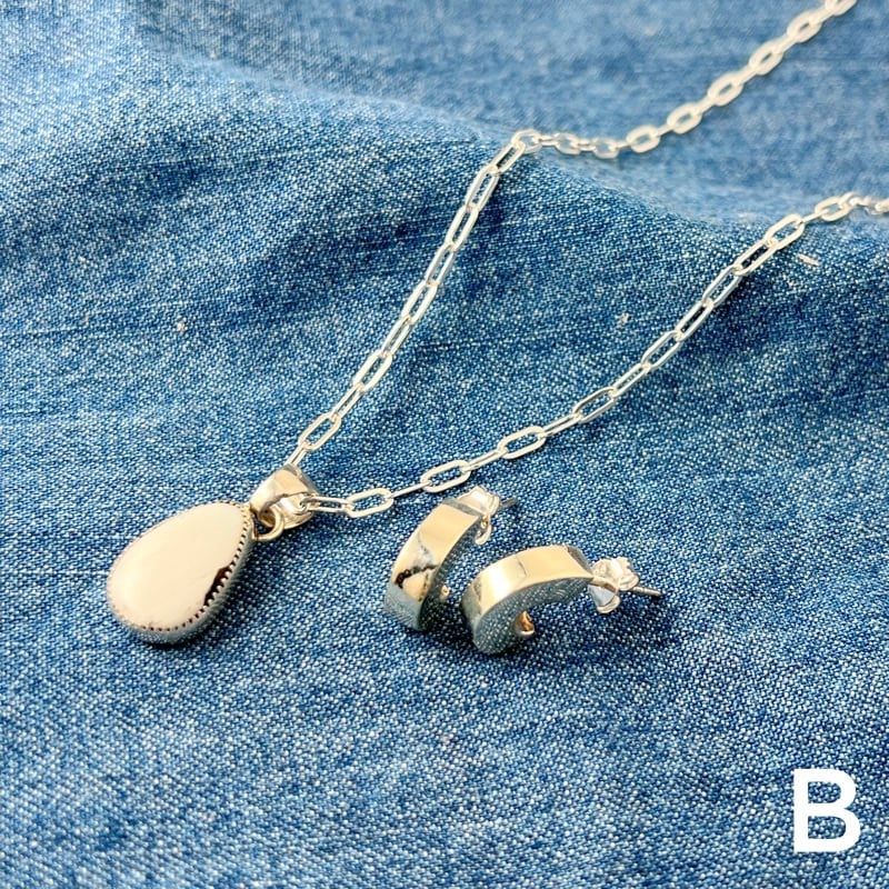 Indian Jewelry 》ホワイトバッファロー シンプル ドロップ ネックレス
