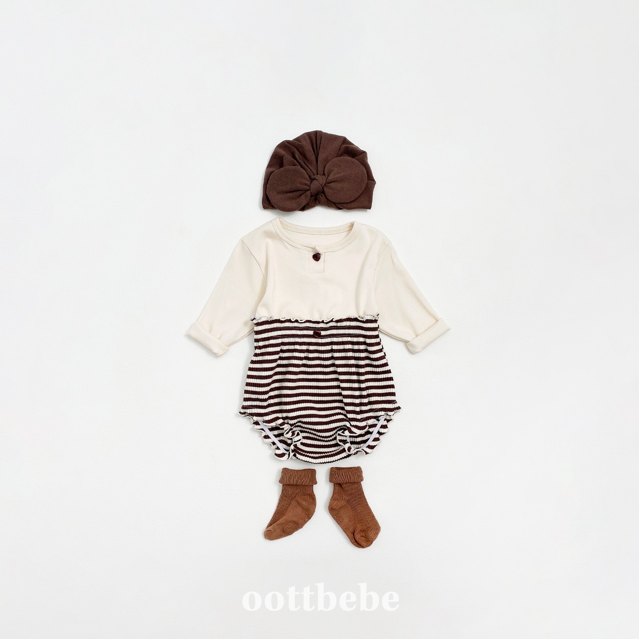 【oott bebe】パピヨンキャンディブルマ ブラウン 70~80cm - 2