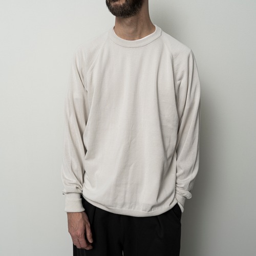 STILL BY HAND " Cotton/silk pullover ( IVORY ) "