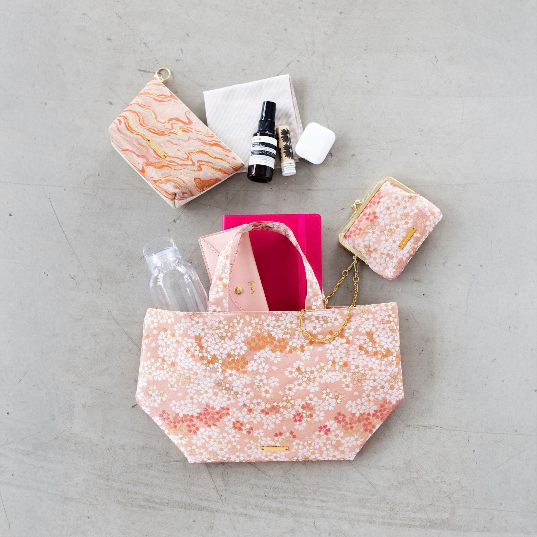 西陣織トートバッグ ヨコ HANABI (pink) / NTM9【人気商品