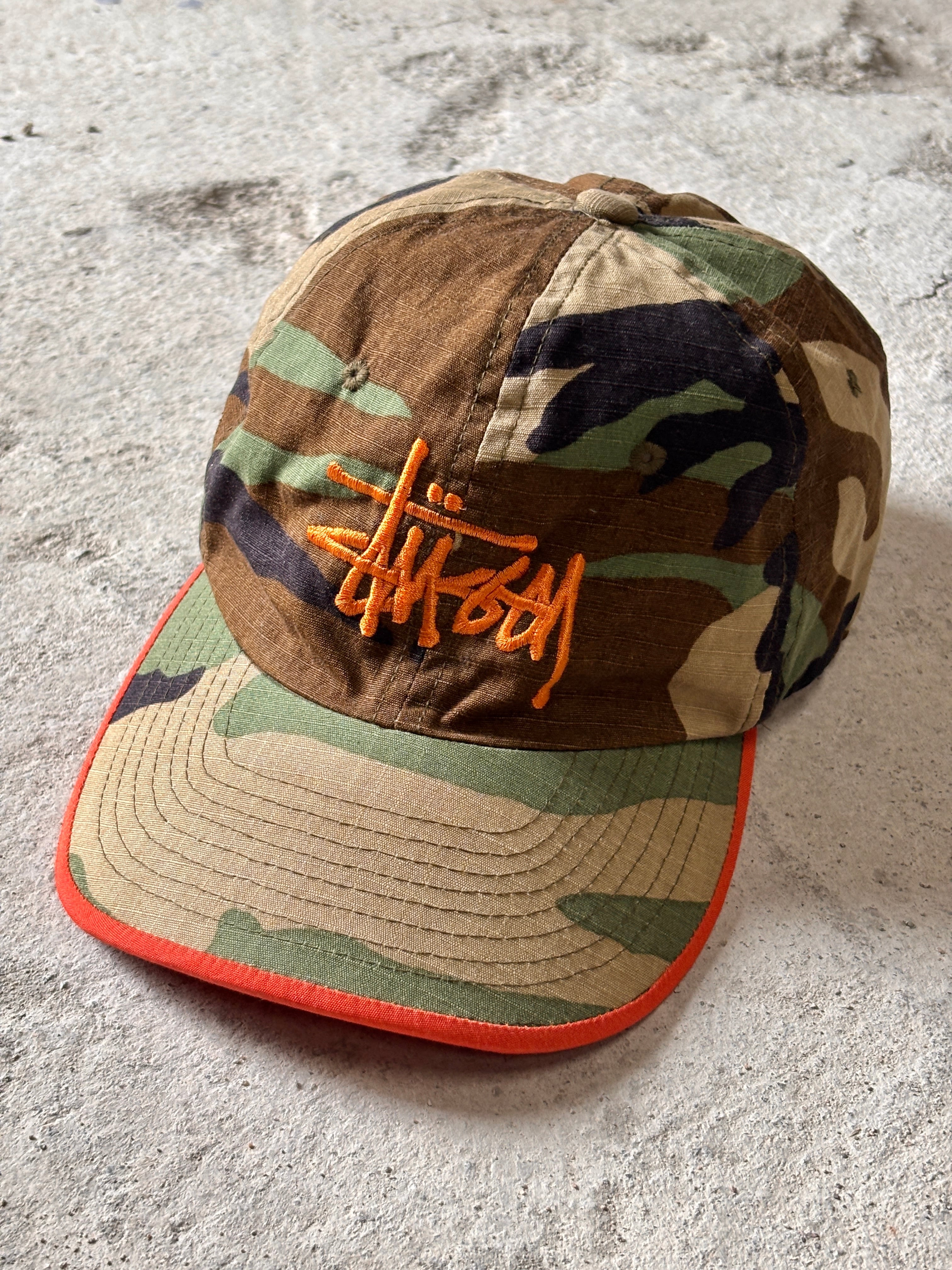 90s OLD STUSSY/STUSSY OUTDOOR/Camouflage Snapback Cap/USA製/紺タグ