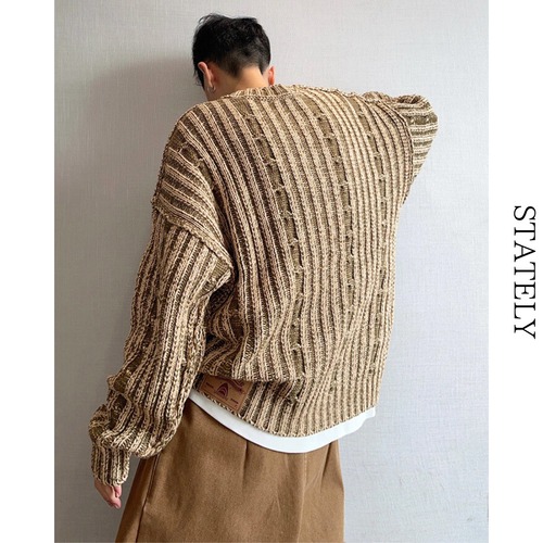 Cable-Line Knit Pullover_T39 画像