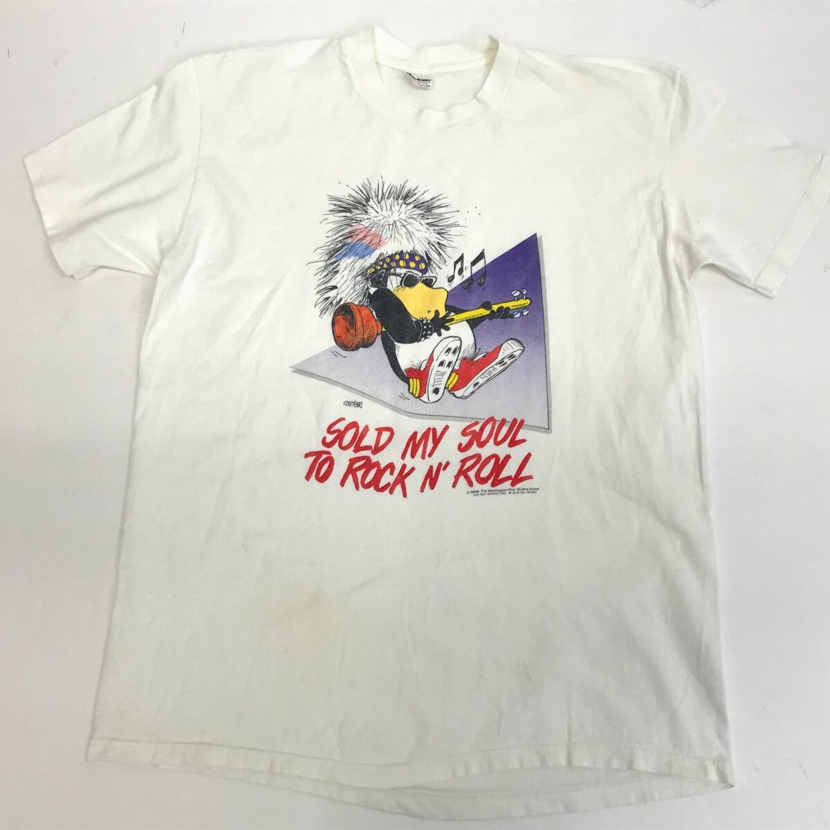 80年代 USA製 80's POP ロックペンギン ROCK'N ROLL メッセージT