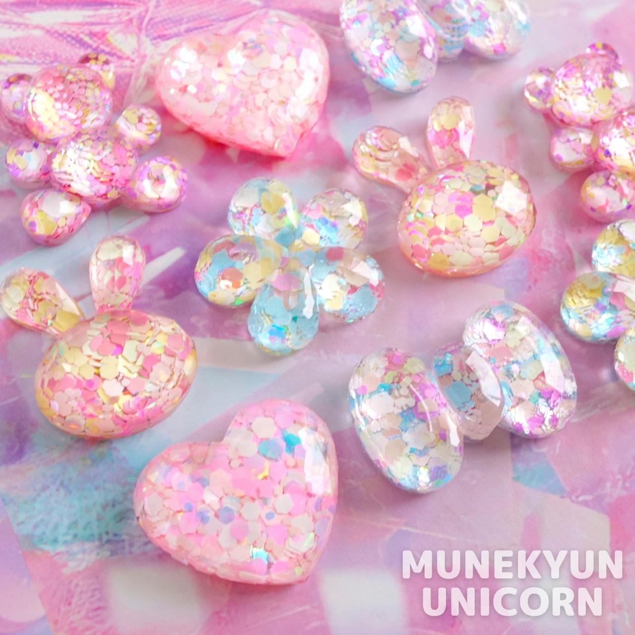 #D662【1個/1pc】キラキラ ラメ キュートモチーフ パーツ / Sparkling glitter cute motif parts
