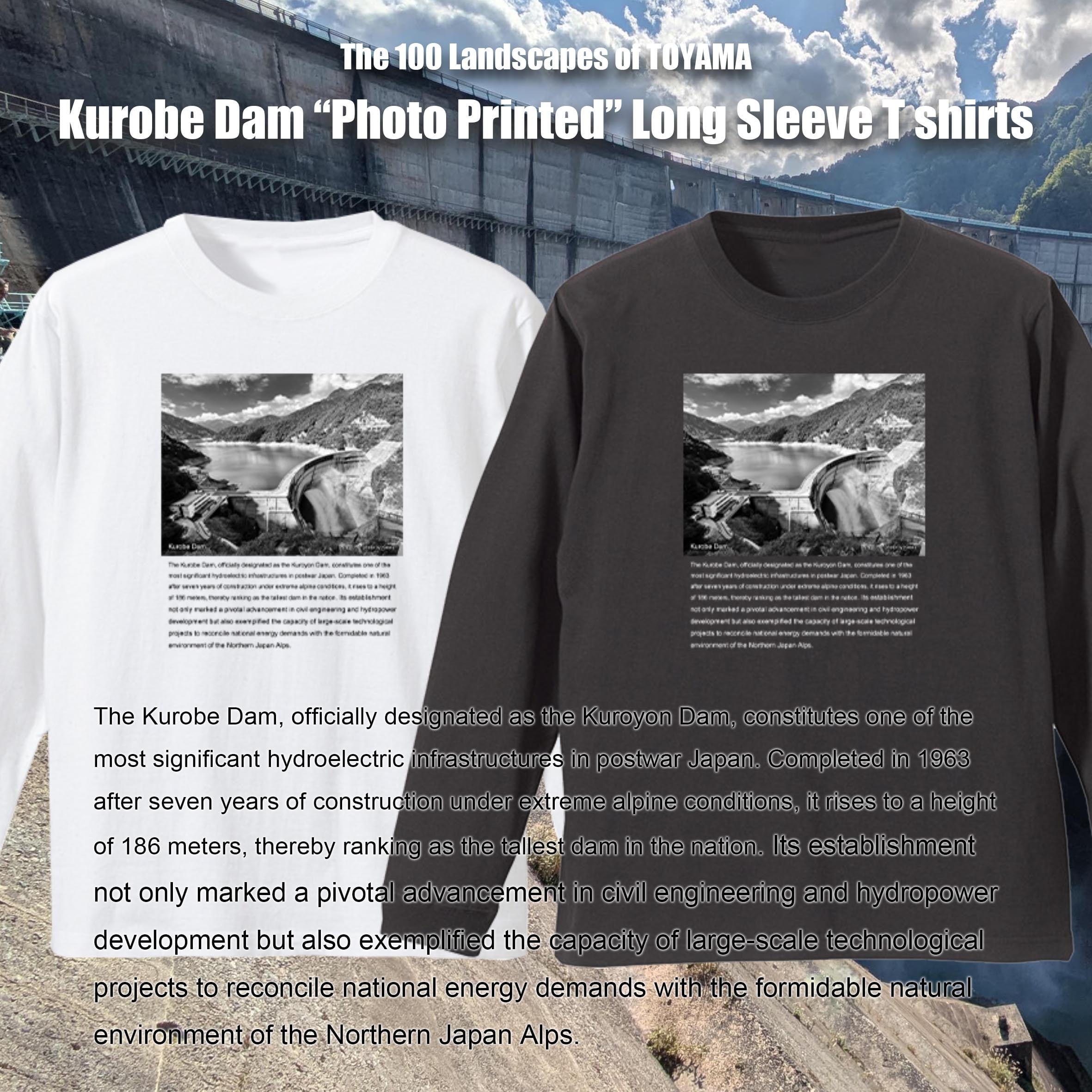 【富山百景シリーズ】黒部ダム 長袖Tシャツ【立山町】