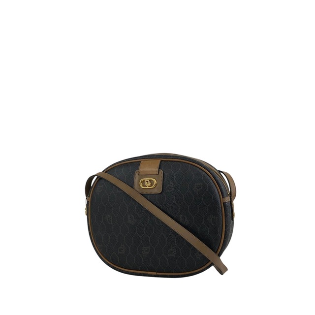 Christian Dior クリスチャン ディオール ハニカム ショルダーバッグ ブラック ロゴ PVC レザー ミニバッグ vintage ヴィンテージ オールド nz4vwk