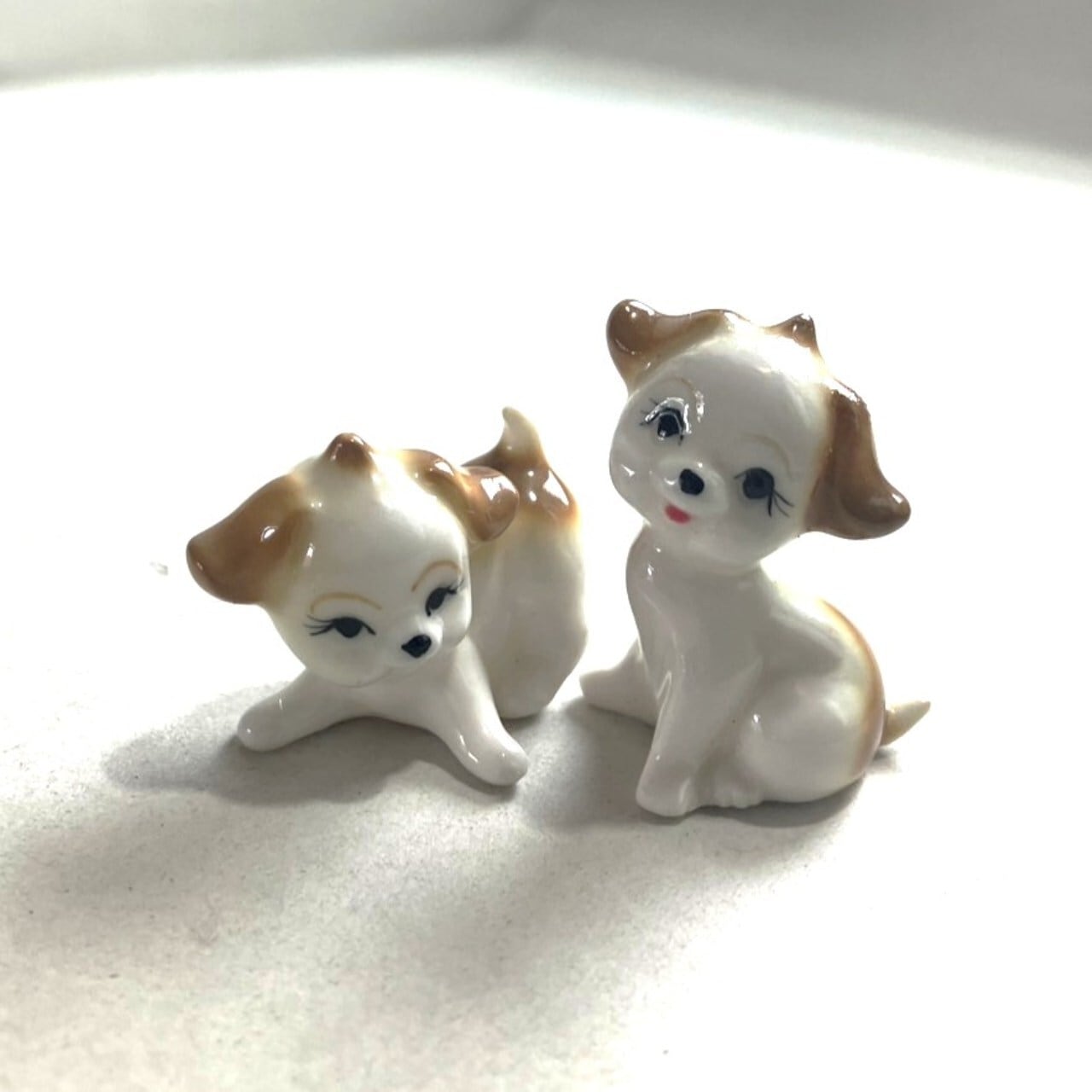 2匹の仔犬 セラミックミニチュアドッグ 日本