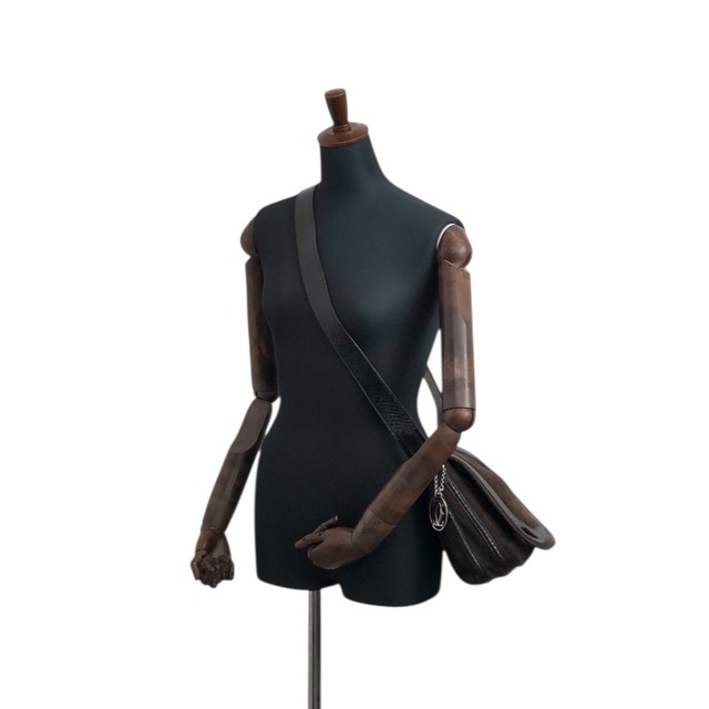 Cartier カルティエ マルチェロ ショルダーバッグ ブラウン スエード リザード型押し vintage ヴィンテージ オールド yr74va