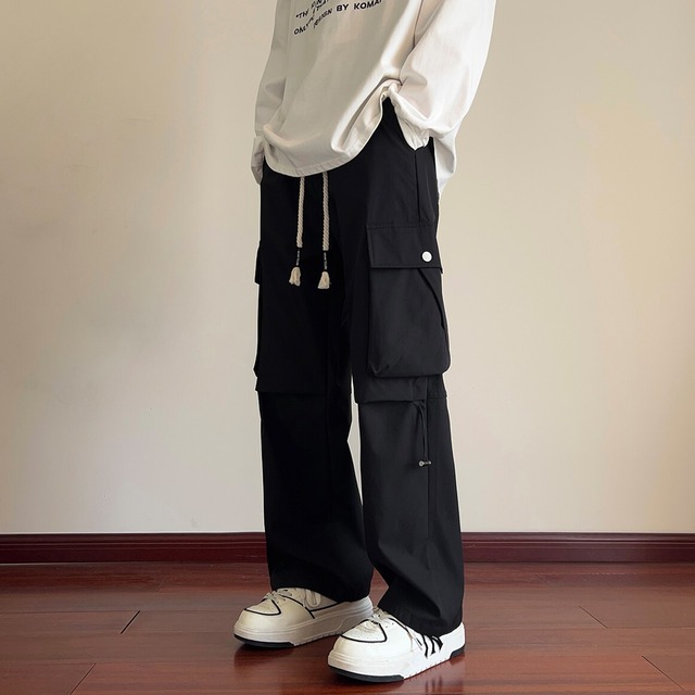 ロープデザインカーゴパンツ bt1279【韓国メンズファッション】