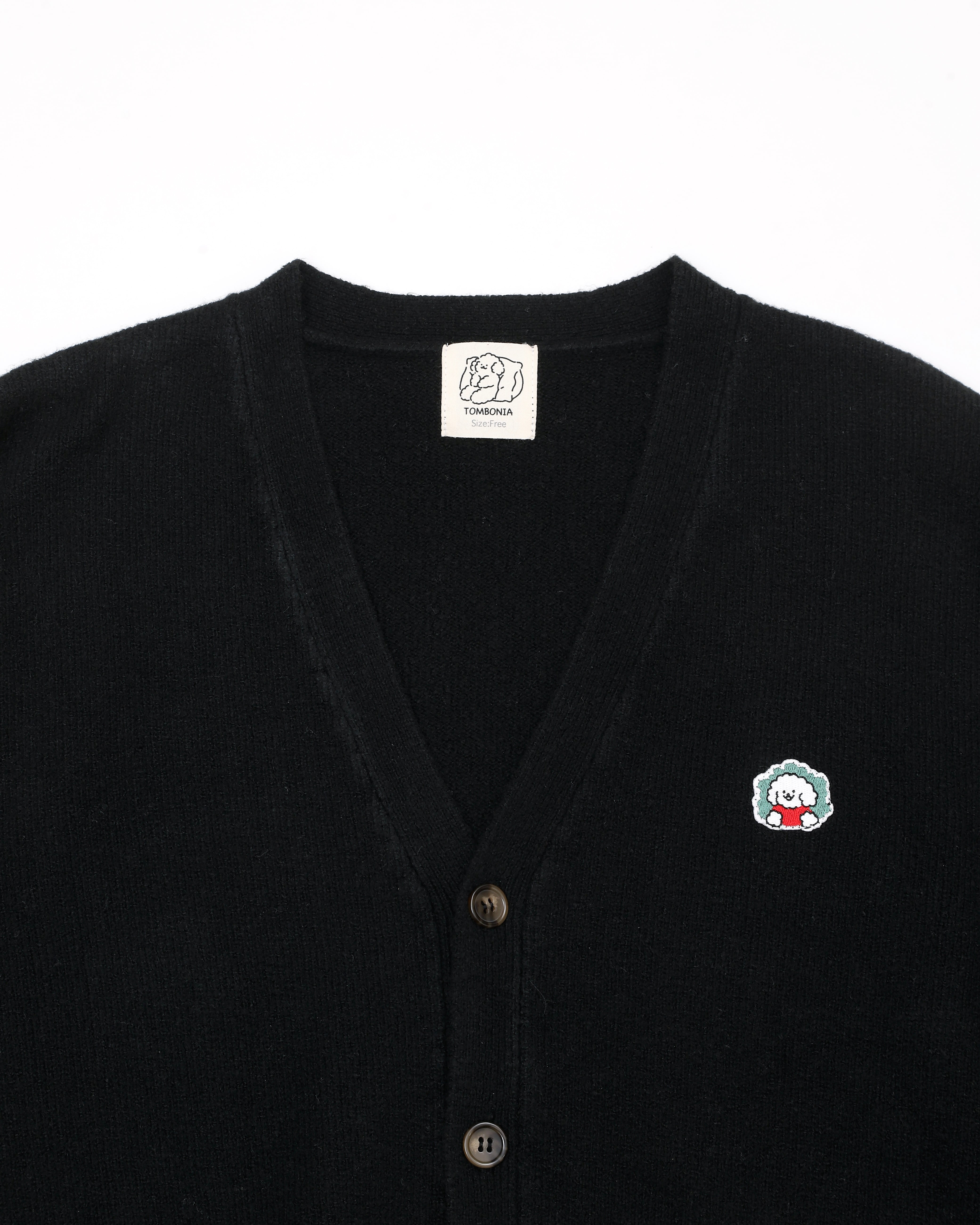 One point cardigan Black | tombonia