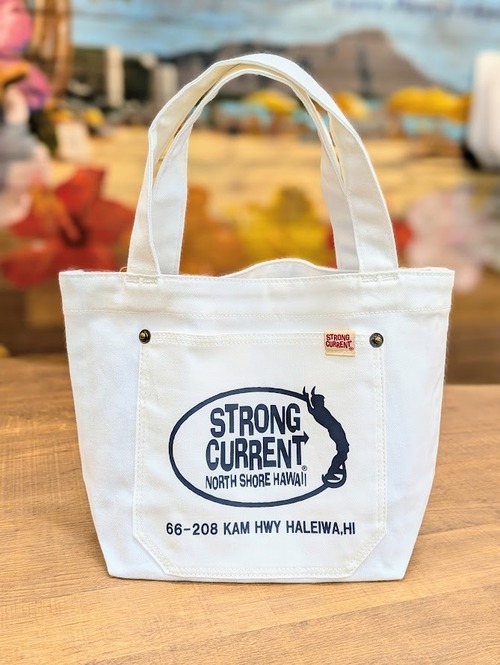 【STRONG CURRENT】ツイルミニトート（WHITE）