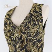 フラメンコ 衣装 チャレコ ベスト 黒 金 ゴールド 軽い 刺繍 スパンコール アトリエプリマ atelier prima ブラック系 ゴールド系 ダンス パーティ 発表会 刺繍デザイン 軽量 素材 高級感 レディース ベスト ファッション コスチューム ステージ衣装 フラメンコダンス おしゃれ