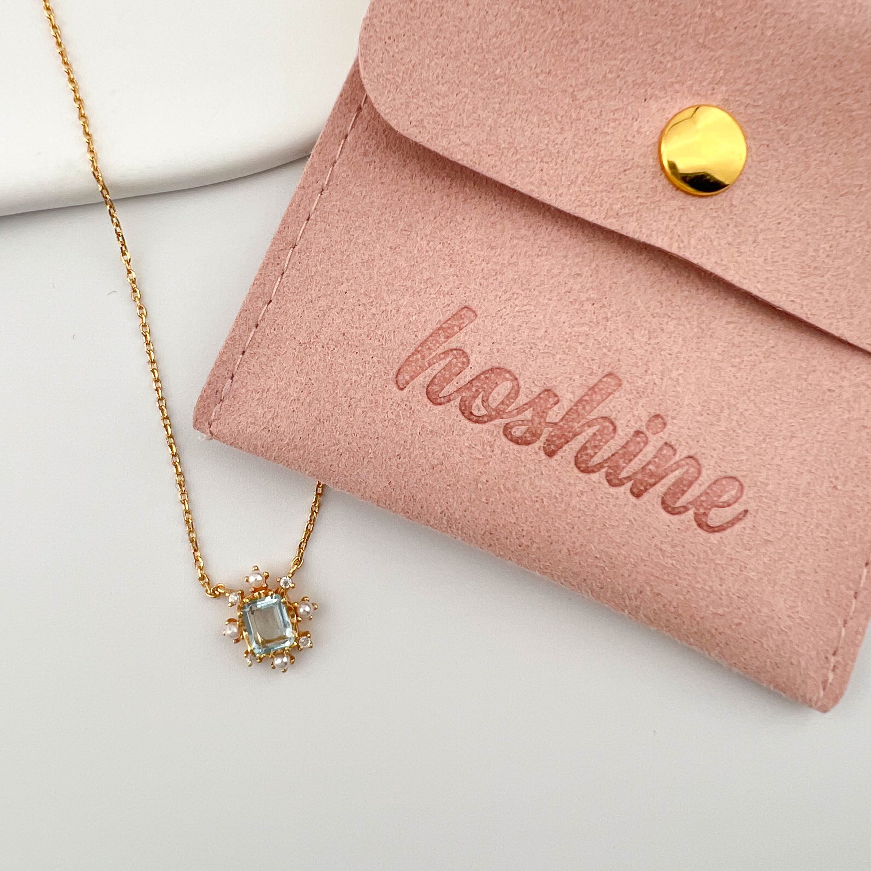 S925シルバー 天然スカイブルートパーズ スノーフレークネックレス