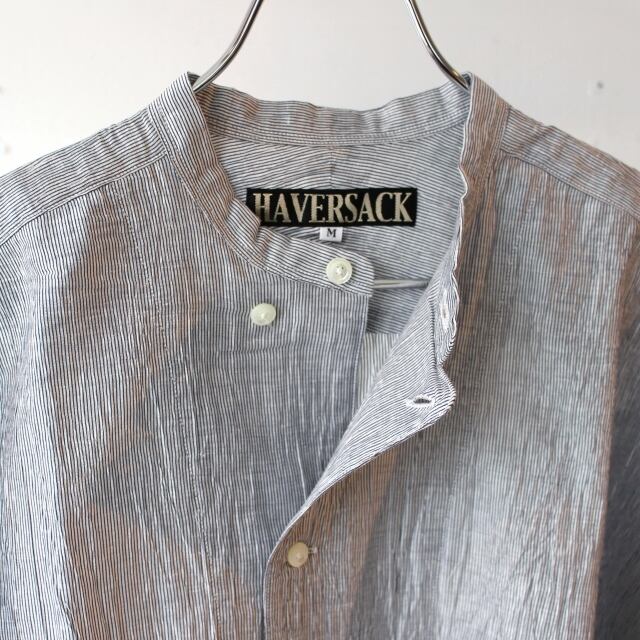 HAVERSACK リネンワッシャーアシンメトリーバンドカラーシャツ Linen