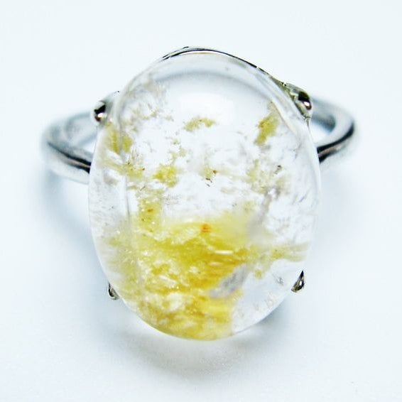 ガーデンクォーツ 指輪 ガーデン水晶 リング フリーサイズ 13号 一点物 メール便可 [M便 1/20] 115-6876