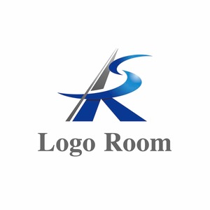 No377 SとRのロゴ【アルファベット、S、R、青、グラデーション、格好良い、スタイリッシュ、クール、建築、建設、製造、設備】