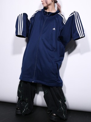 ”adidas” navy × white XXXL super oversize track jacket