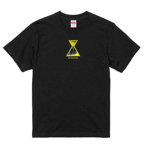 bivouac アワーグラスTシャツ(ブラック×イエロー＆ブルー)サイズXXXL