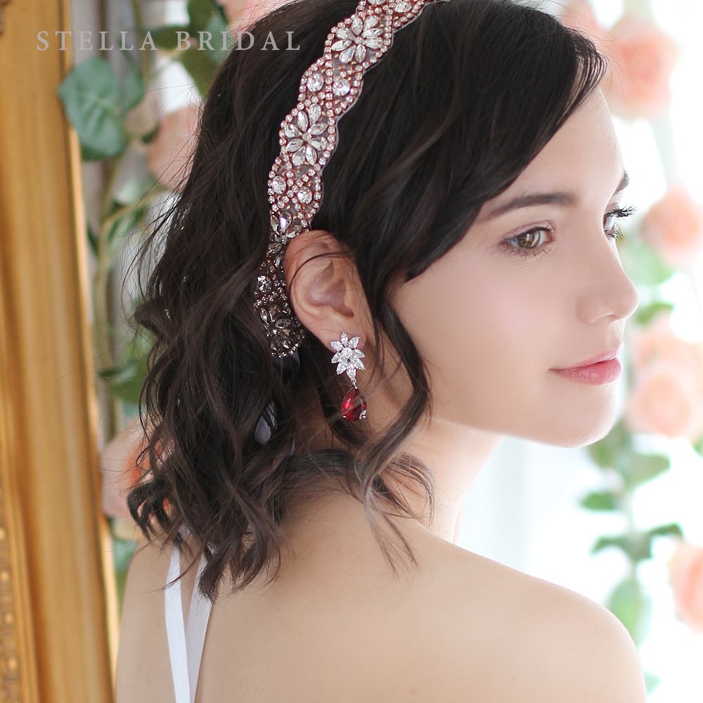 キュービックジルコニア ブライダルイヤリングorピアス ジュディット