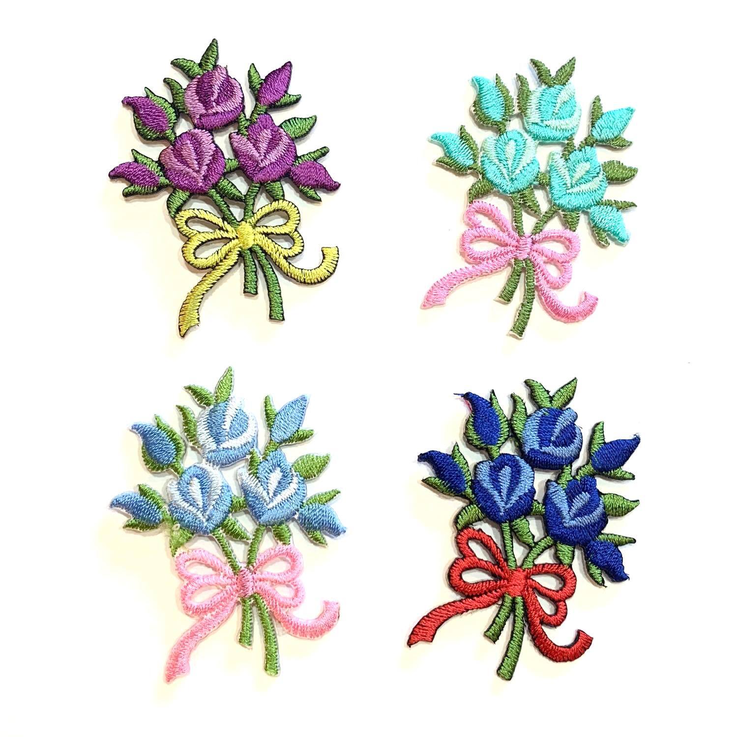 再入荷〉花束のワッペン（お花3つと蕾） | Dua-アクセサリーパーツショップ
