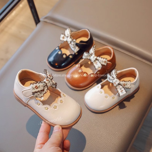 【14㎝-21㎝】リボン　お花　オシャレ　靴　シューズ　フォーマル　韓国版 カジュアル　子供靴　キッズ靴　