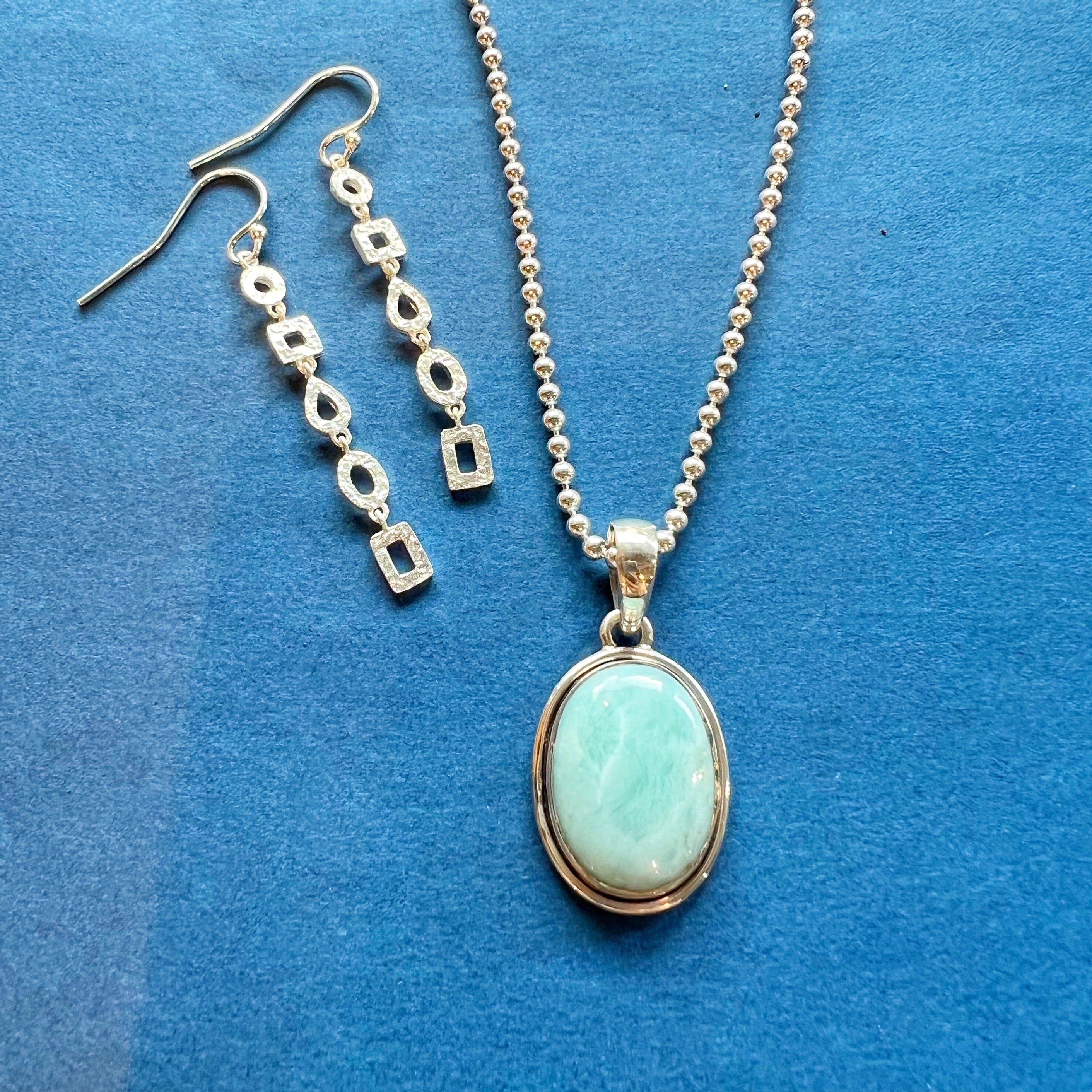 一点物 ラリマー オキシダイズ ライン オーバル型 ペンダント | 【公式  