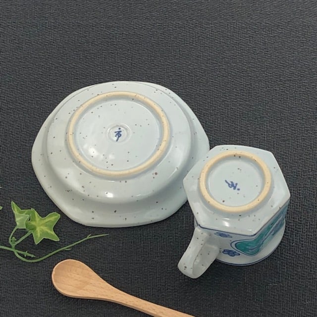 有田焼 グリーン魚紋六角コーヒー碗皿 カップ＆ソーサー | 有田焼
