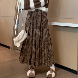 ベルベット 花柄 ロング スカート 10316