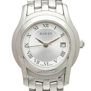 グッチ Gクラス 腕時計 5500L クオーツ シルバー文字盤 ステンレススチール レディース GUCCI 【中古】