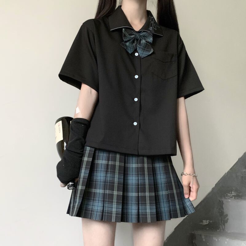 サブカル 服 地雷系 通販 ゴスロリ 半袖シャツ JK制服 ピストル 闇かわいい 量産型 ゴシック ロリータ