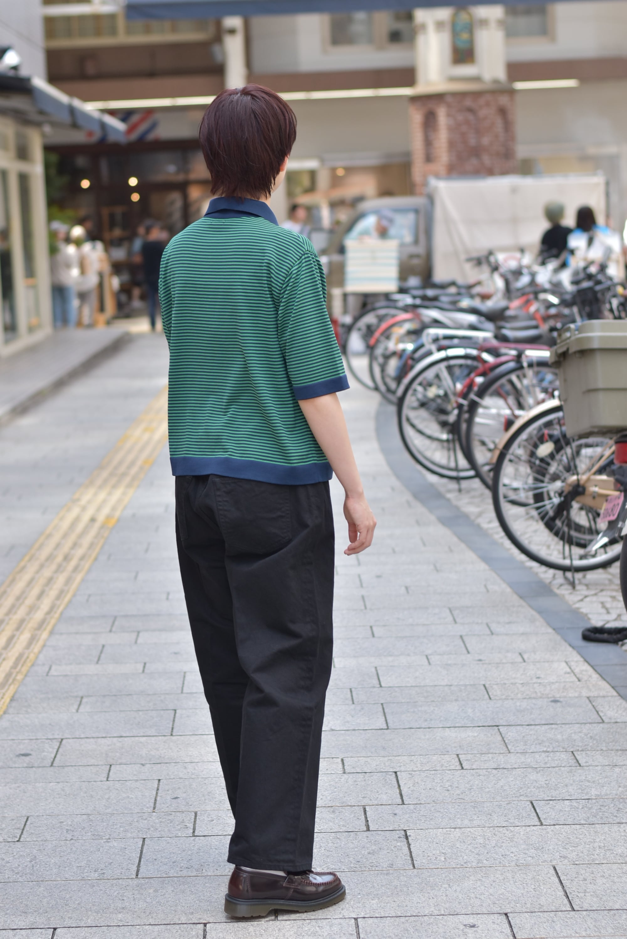ラスト1点！※【maillot】mature border knit polo | theater(シアター)