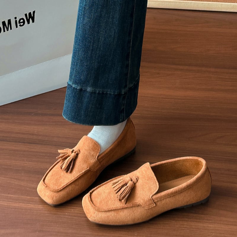 スウェードタッセルスリッポン (スクエアトゥ) 5color SH0122