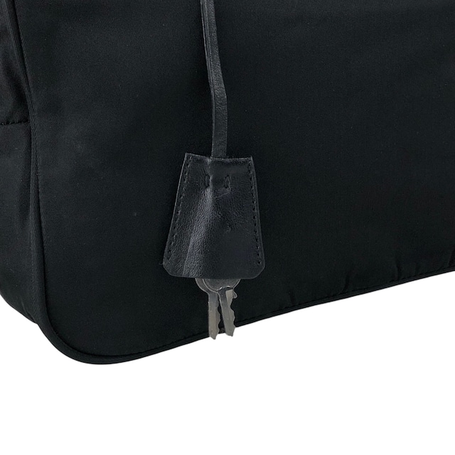 PRADA プラダ ハンドバッグ ブラック トライアングルロゴ ナイロン ボストン カデナ vintage ヴィンテージ オールド w7yvkr