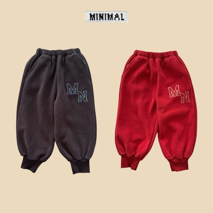 【予約】MN embroidered jogger pants/MINIMAL