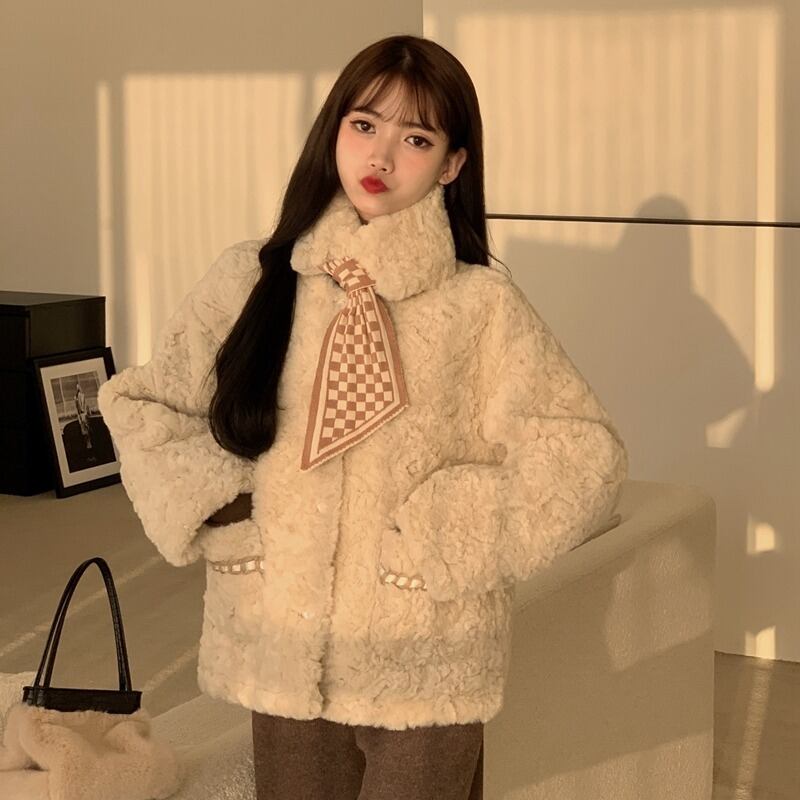 ウールベルベットファージャケット ウィンタースタイルレディース 冬物 萌量不足78648693023