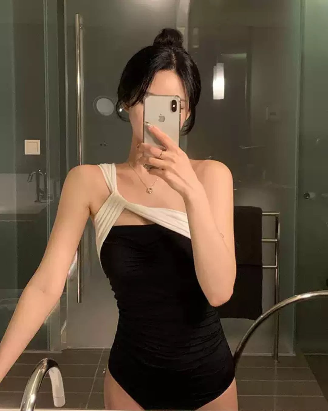 エレガントワンショルダー水着 m25004