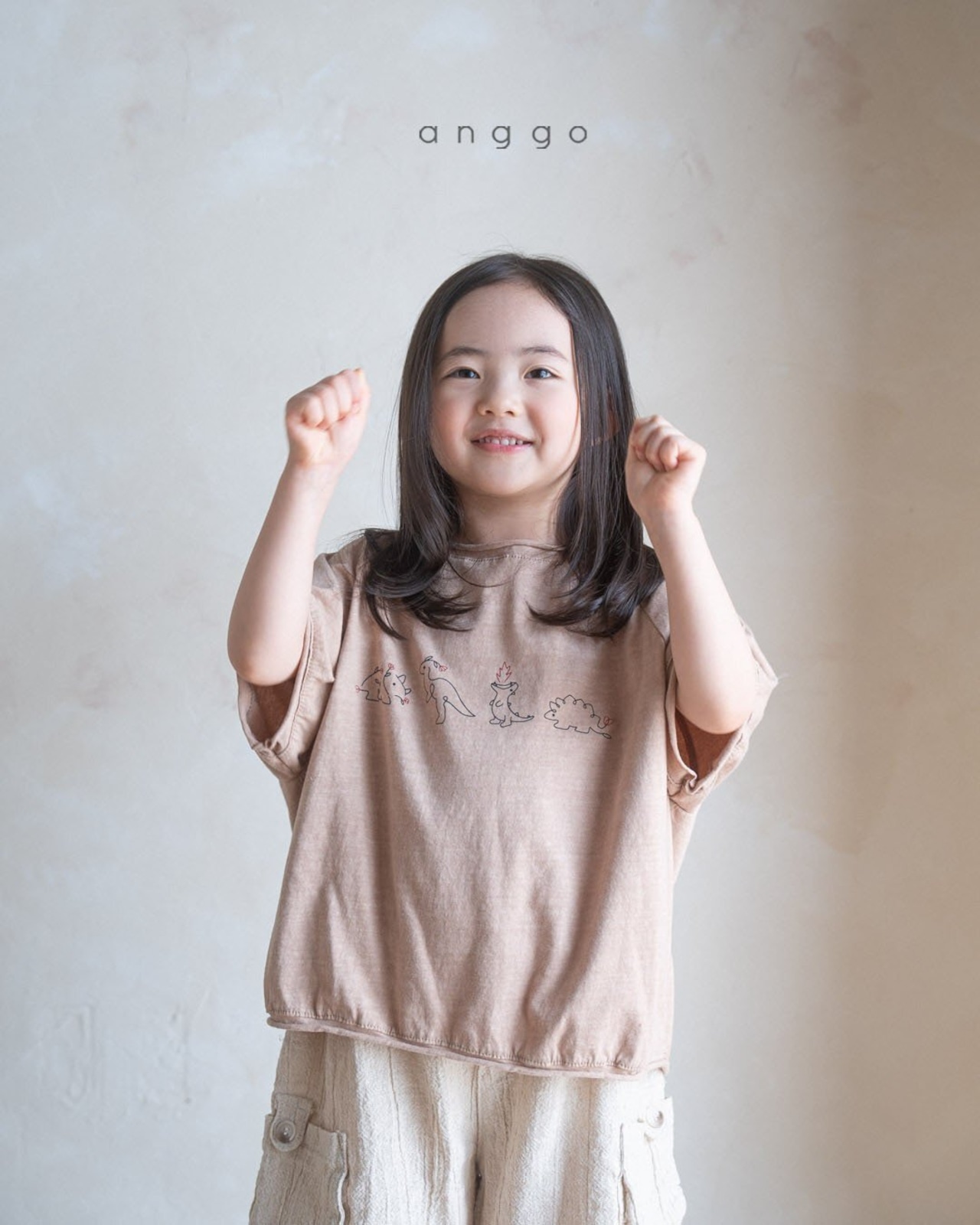【anggo】だいなそーTシャツ 80〜120cm ブラウン 230509 - 11