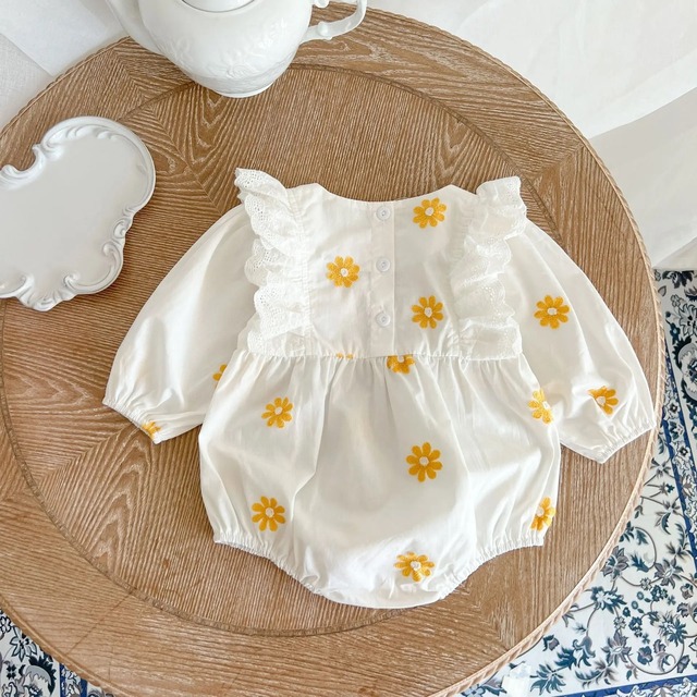 yellow flower rompers