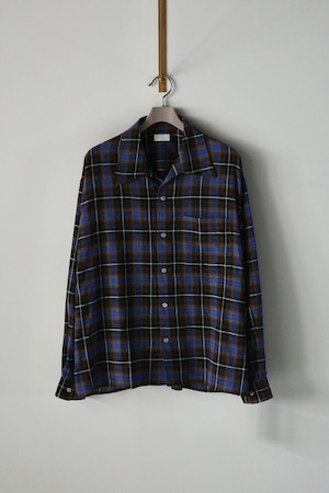Paratrait【WING COLLAR CHECK LS SHIRT -Blue-】