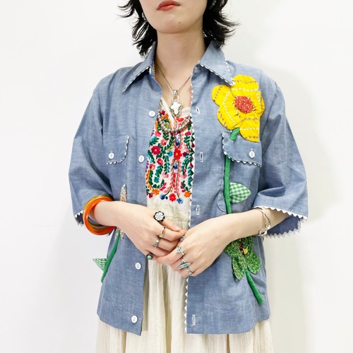 Vintage  Patch Chambray Shirt