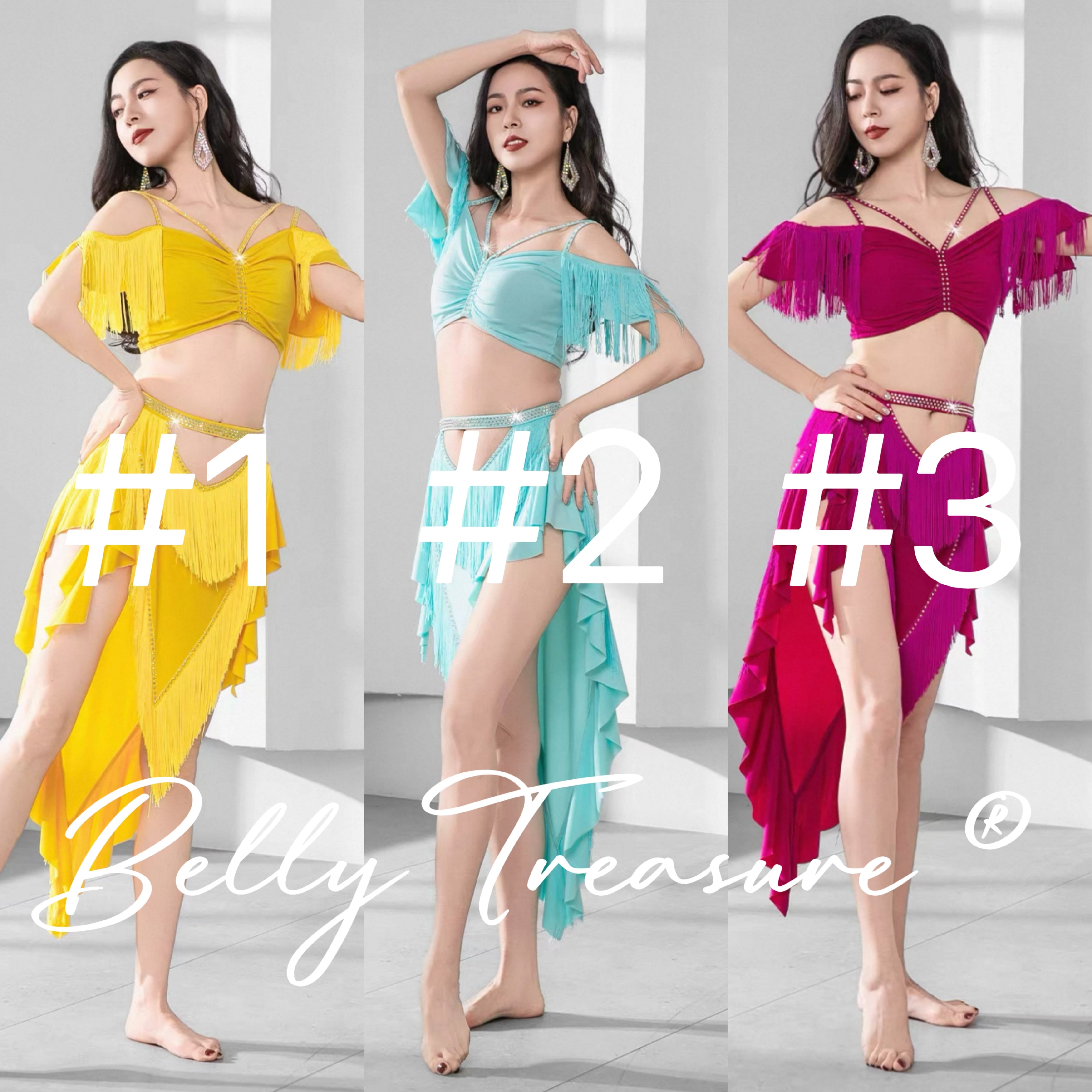 ベリーダンス 3カラー レッスンウェア QCZW ZM526 202508